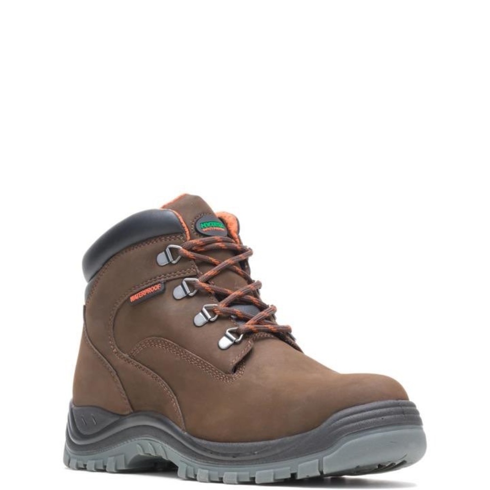 Hytest Knox‎ 6" Waterproof Steel Toe EH Safety Work Boots Brown K13751 Mens 12 W
